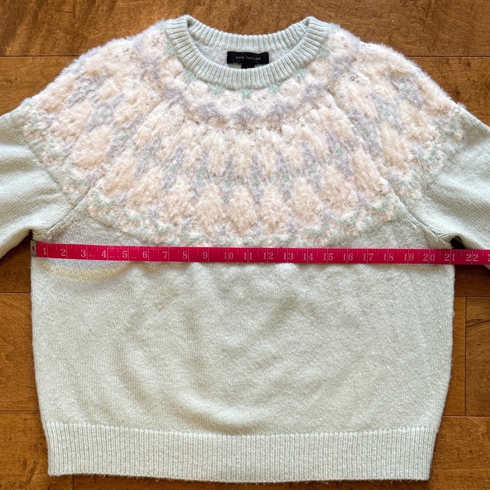 Ann Taylor Fair Isle Mint Green Sweater - Picture 6 of 10